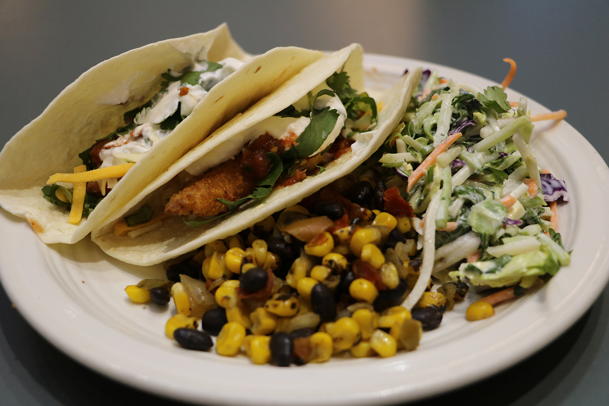 Fish Tacos with Super Foods Slaw & Beans