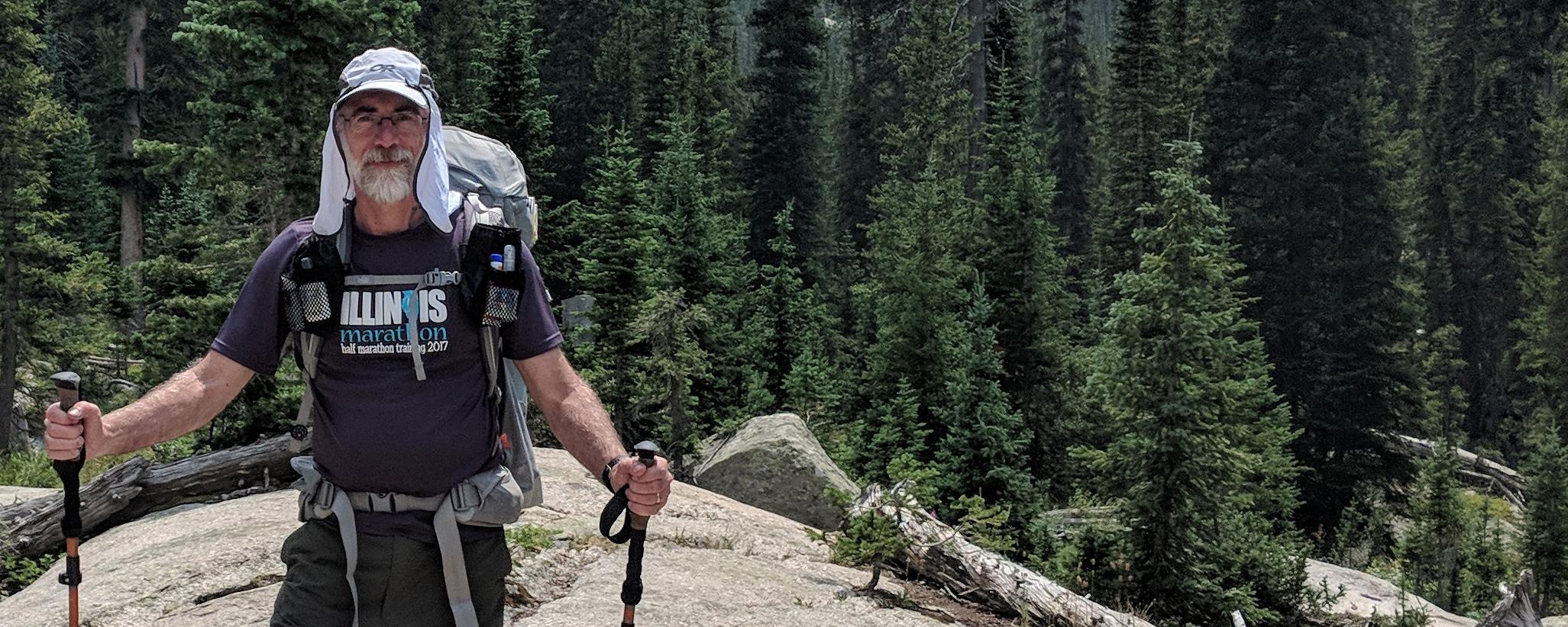 Mark E. Nelson, a professor of molecular and integrative physiology and a 28-year Beckman full-time faculty member, enjoys exploring the outdoors in his down time. Here, he is on a backpacking trip in the Indian Peaks Wilderness in Colorado, in August 2018. He plans to combine his love of the national parks with volunteering after he retires later this month.