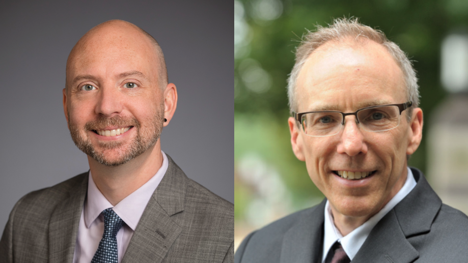 A side by side professional headshot of Charles Schroeder and Jeffrey Moore