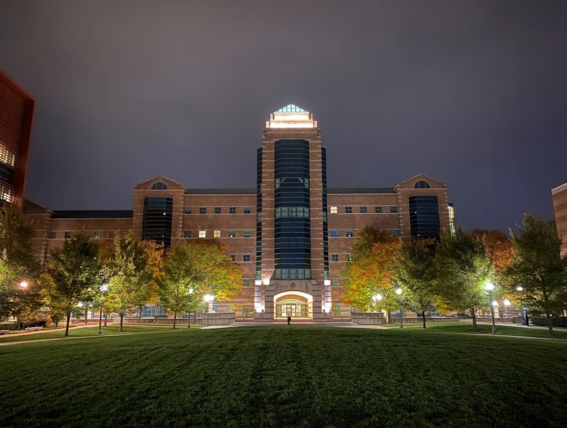 Beckman Exterior night image