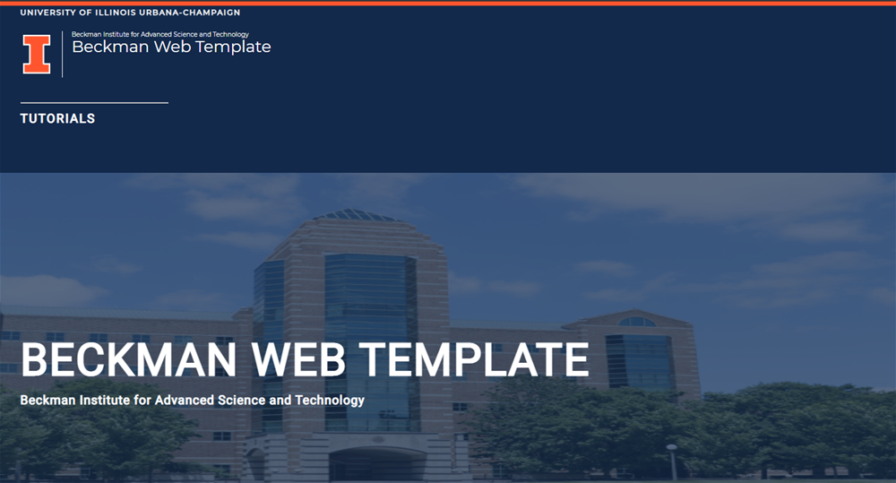 Screenshot of a website that says Beckman Web Template