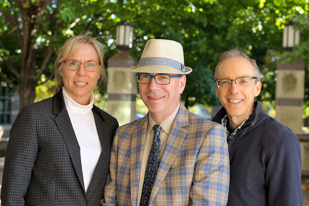 Autonomous Materials Systems researchers, from left, Nancy Sottos, Scott White, and Jeff Moore