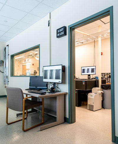 The imaging room of the X-ray lab