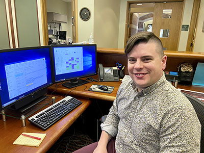  Darin Doty in his office.