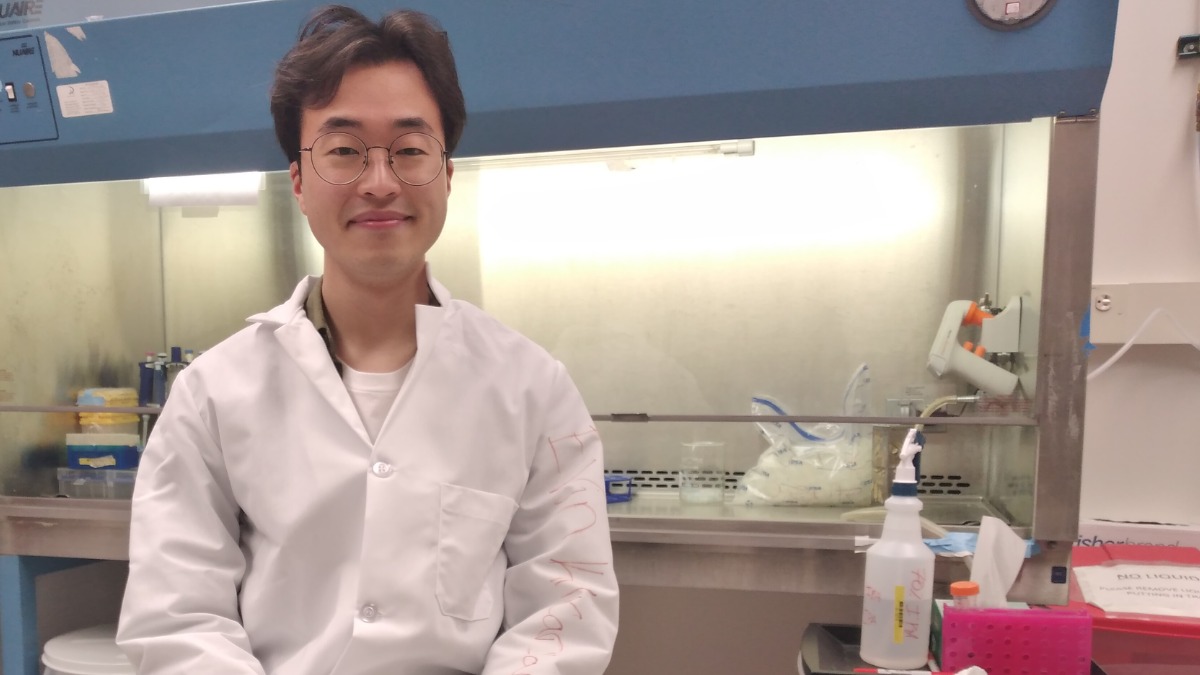 Ki Yun Lee lab pic - Student Researcher Spotlight Ki Yun Lee pictured while conducting research in the lab.