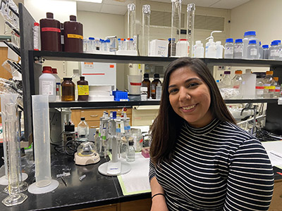 Amber Lopez in her lab.