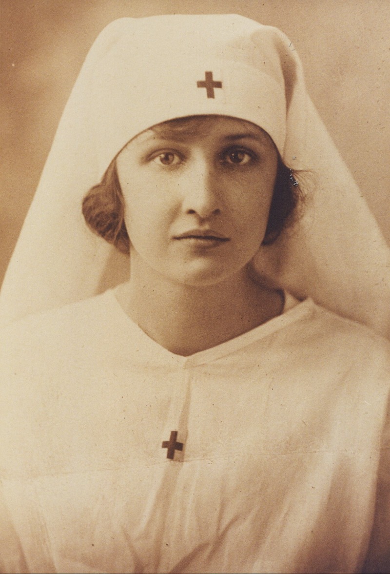 An old photo of Mabel Beckman in her Salvation Army nurse's uniform.