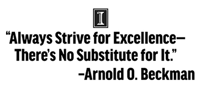 The back of the open house T-shirt will once again feature a quote by Beckman Institute founder Arnold O. Beckman.