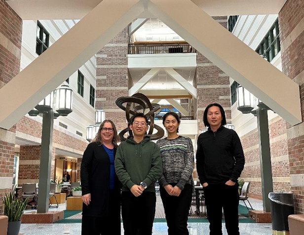 The authors of this work, from left to right, Catherine Murphy, Hanwei Wang, Yang Zhao, and Yun-Sheng Chen. 